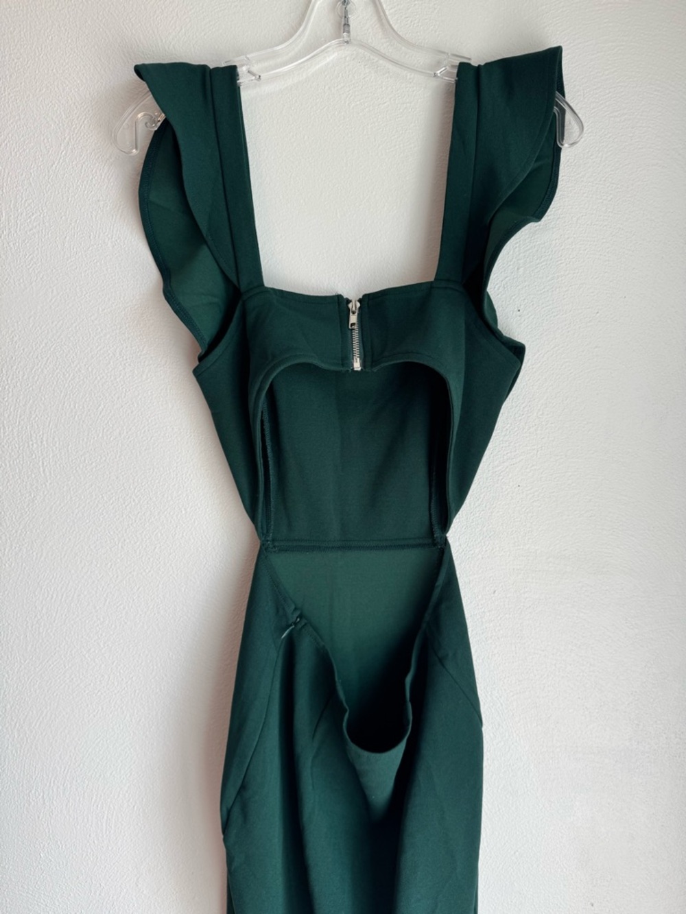 Petal & Pup Dark Green Ruffle High-Low Midi Dress - Picture 7 of 10